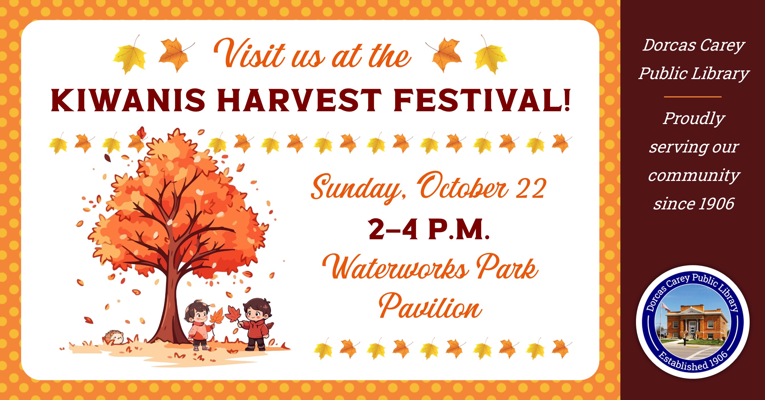 Join us at the Waterworks Park for the Kiwanis Fall Festival - fun for all!