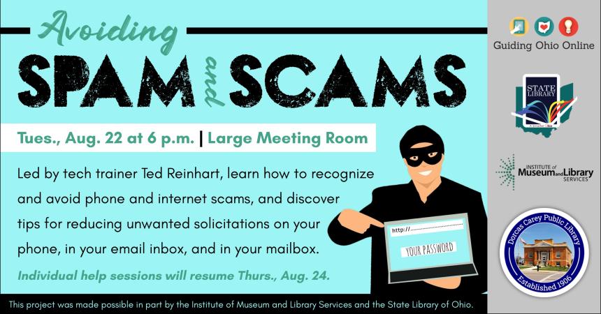 Learn how to recognize and avoid phone and internet scams. We'll also discuss tips for reducing unwanted solicitations on your phone, email inbox, and mailbox.