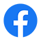 Facebook circular icon in blue and white
