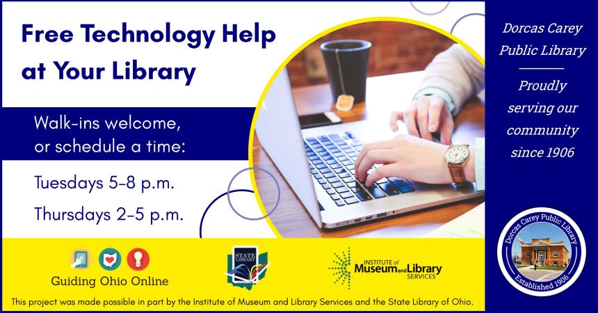 Having trouble with a device?  Visit our tech trainer, Ted Reinhart, on Thursdays from 2-5 p.m.  Walk ins are welcome, or schedule a time by asking for a form at the upstairs circulation desk.