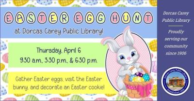 Come enjoy the Easter fun with an Easter Egg Hunt, visit with the Easter Bunny and decorate an Easter Cookie!  For ages up to 5th grade.