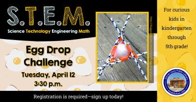 This program will be held on the second Tuesday of the month from September through May at 3:30 p.m.  Come enjoy the hands-on experience of learning.  Children in kindergarten through grade 5 are encouraged to join the learning fun!  This month’s project: Egg Drop Challenge.  Please sign up at the adult circulation desk, by phone at 419-396-7921 or 419-788-2768, or on our website at www.dorcascarey.org.