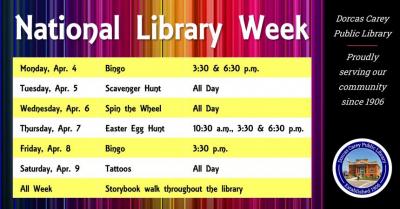 National Library Week Easter Egg Hunt & Easter Bunny 10:30 a.m.
