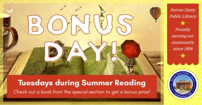 Visit the library and check out an item from our special area and receive a prize!
