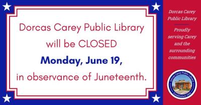 Library Closed in Observance of Juneteenth Day