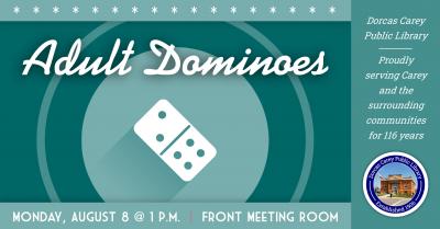 Join us at 1:00 p.m. on Monday, August 8th for Dominoes. Come enjoy the laughter and fun while strategizing your next play!