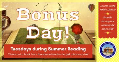 Visit the library and check out an item from our special area and receive a prize!