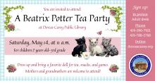 advertisement for Beatrix Potter Tea Party