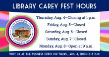 Library hours during Carey Fest