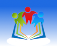 Reading Tips for Families logo of three human figures standing on an open book